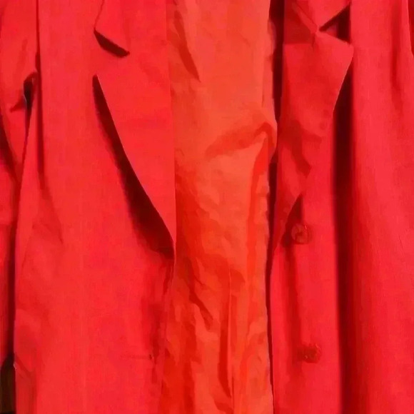 Vtg London Fog Maincoats Red Trench Coat Size 10 P Made In USA - Picture 10 of 14